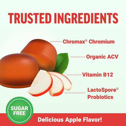 Force Factor ProbioSlim Apple Cider Vinegar Gummies with Organic Apple Cider Vinegar and LactoSpore Probiotics and Prebiotics to Support Digestion, Metabolism, and Immune Health, 240 Gummies (2-pack)