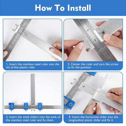 Metal Cabinet Hardware Jig, Punch Locator Drill Guide,Wood Drilling Dowelling Guide for Installation of Handles Knobs on Doors and Drawer, Cabinet Template Tool for Handles and Pulls