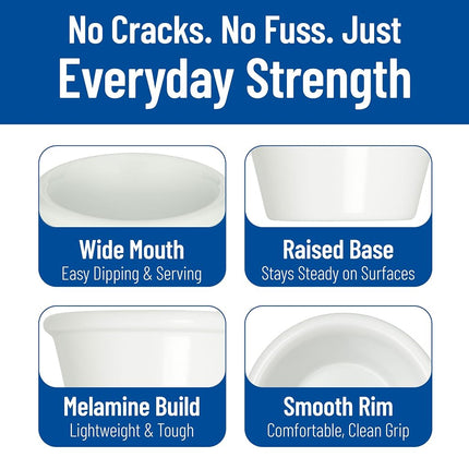 Carlisle FoodService Products Melamine Smooth Ramekin 2 Oz - White - 72 Pack