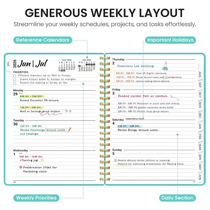 Taja Planner 2026-2027, 8.5" x 11" Calendar Planner, Jul 2026-Jun 2027