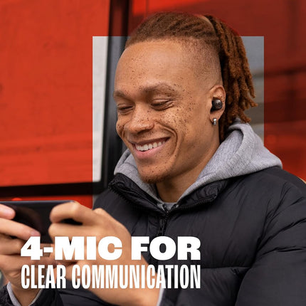 JBL Quantum TWS AIR - Écouteurs gaming True Wireless avec technologie Smart Ambient, dongle USB-C 2,4 GHz à faible latence ou Bluetooth, 4 microphones beamforming (Noir)