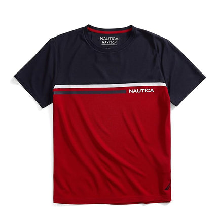 Nautica Men's Navtech Colorblock Tee T-Shirt, Red,