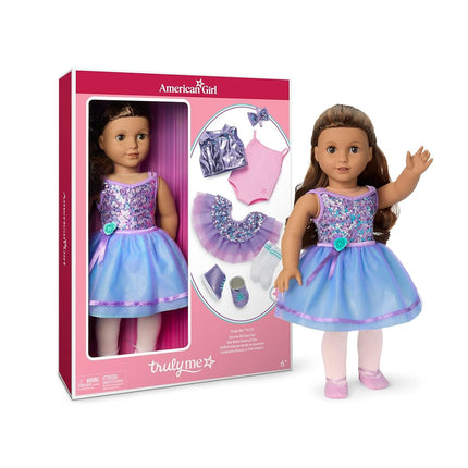 American Girl, Truly Me #117 Doll & Dance All Day Set, with Brown Eyes, Wavy Dark-Brown Hair, Tan Skin, Ages 6+