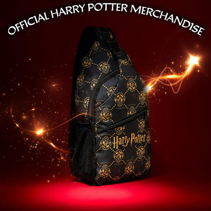 Get Trend Children's Shoulder Bag Multi-Pocket Bags Youth Travel Accessory with Adjustable Strap Gift for Children, Black Harry Potter, 27x19x8cm