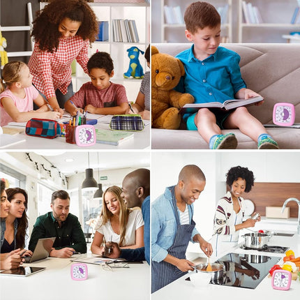Secura 60-Minute Visual Timer, Silent Study Timer for Kids and Adults, Time Clocks, Time Management Countdown Timer for Teaching Pink