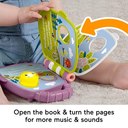 Fisher-Price Baby Toy Purple Monkey Musical Storybook with Lights & Sounds for Infants & Toddlers Ages 6+ Months, JFC75