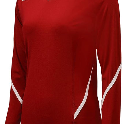 Maillot à manches longues Mizuno Youth Techno Generation pour femme, grande taille, rouge/blanc