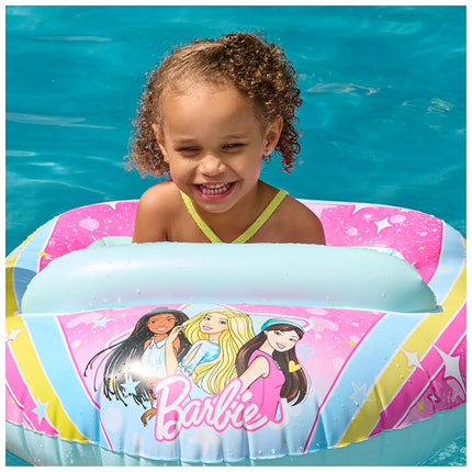 Swimways Barbie Inflatable Water Boat Vehicle, Inflatable Pool Floats and Kids Pool Toys, Barbie Pool Party Supplies for Kids Aged 3 & Up