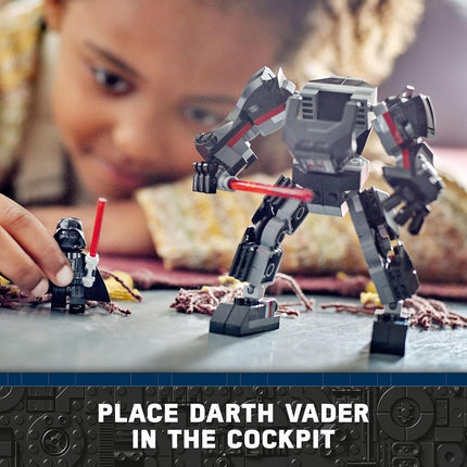 LEGO Star Wars Darth Vader Mech 75368 Building Toy Set; Features an Opening Cockpit and a Large Buildable Lightsaber