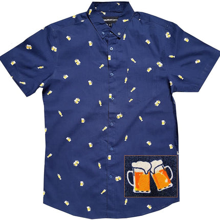 Chemises hawaïennes Molokai Surf à manches courtes et coupe slim, bières, grande taille