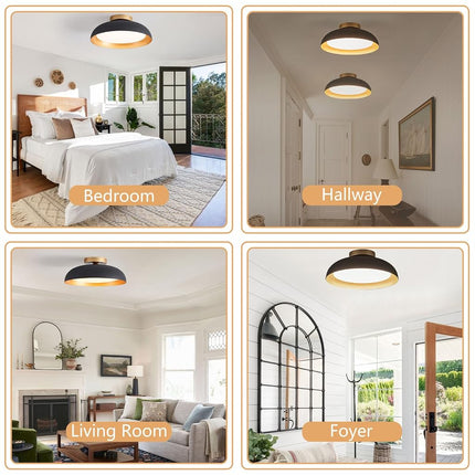 Bargeni Flush Mount Ceiling Light,12.5 inch Ceiling Lighting Fixture,Mid Century Light Fixtures Ceiling Mount,5CCT Dimmable/2700K-6000K/20W,Kitchen Lighting Fixtures Ceiling,ETL Certified
