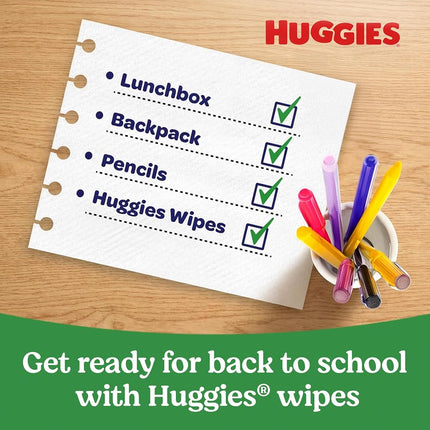 HUGGIES Natural Care Unscented Baby Wipes, Sensitive, Water-Based, 3 Packs, 9 Total Flip Top Packs, 504 Total Wipes