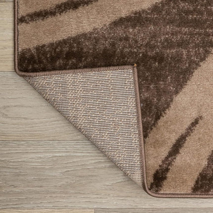 Rugshop Modern Wavy Circles Design Oval Rug, Non-Shedding Carpet for Bedroom, Living Room, or Dining Room, Brown, 5' x 7' Oval