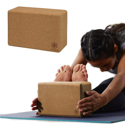 Gaiam Cork Yoga Block – 4x6x9 Inch, Natural Cork B