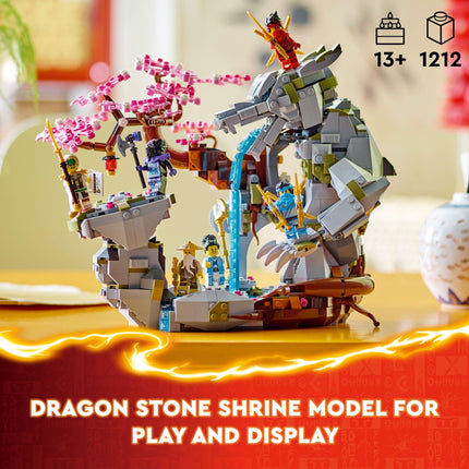 LEGO NINJAGO Le temple de la Pierre du Dragon, jouet de ninja à construire et à exposer avec 6 figurines de ninja, kit de construction de ninja avancé, idée de cadeau d'anniversaire pour les garçons et les filles de 13 ans et plus, 71819