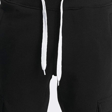 Southpole Men's Active Basic Jogger Fleece Pants, Black (Cargo), Large
