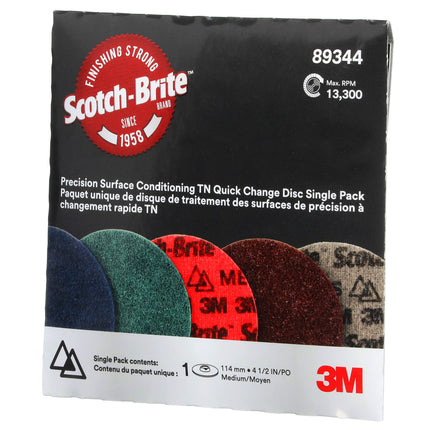 Scotch-Brite Precision Surface Conditioning TN Quick Change Disc, PN-DN, Medium, 4-1/2 in, Trial Pack