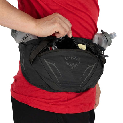 Osprey Duro Dyna Hydration Waist Pack with Hydraulics Soft Flasks for Running, Seaweed Green/Limon