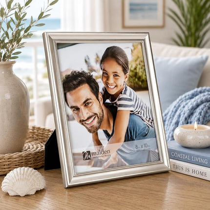 Malden International Designs Concourse Pewter Metal Picture Frame, 8x10, Silver
