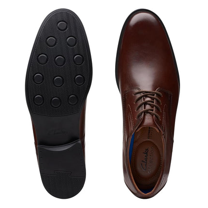 Clarks Men's, Whiddon Plain Toe Oxford, Mahogany Leather, 8.5 UK