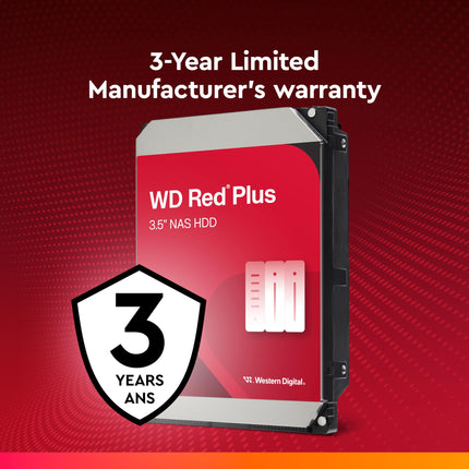 WD Red Plus 8TB NAS 3.5" Internal Hard Drive - 5640 RPM Class, SATA 6Gb/s, CMR, 128MB Cache
