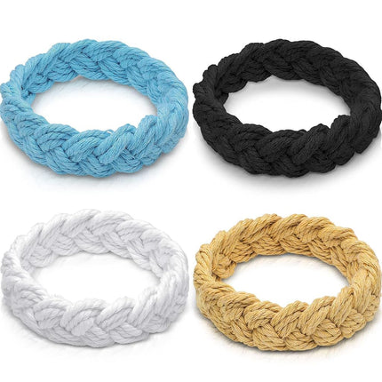 World End Imports White Cotton Sailor Knot Bracelet (Medium)