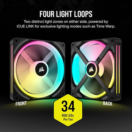 Corsair iCUE LINK QX140 RGB 140mm Magnetic Dome RGB Single Fan - Black