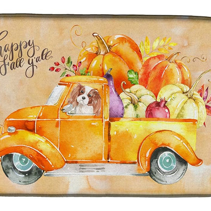 Caroline's Treasures CK2650DDM Fall Harvest Blenheim Cavalier Spaniel Dish Drying Mat, Polyester, Multicolor