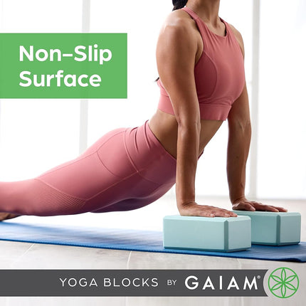Gaiam Yoga Block - Supportive Latex-Free EVA Foam Soft Non-Slip Surface for Yoga, Pilates, Meditation, Skyline