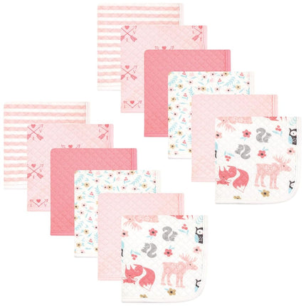 Paños de bebé de algodón acolchados unisex Hudson Baby, Bosque de Niña, Talla única