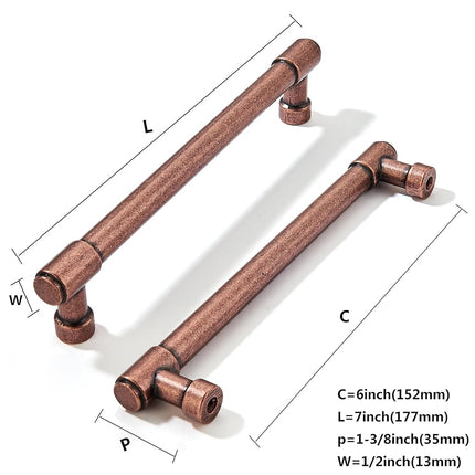 khtumeware 10 Pack 6 Inch(152mm) Vintage Antique Copper Cabinet Pulls Kitchen Cabinet Hardware for Cupboard Drawer Handles Dresser Pulls