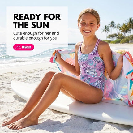 Kanu Surf Girls' Reese UPF 50+ Beach Sport Criss-Cross One Piece Swimsuit, Summer Purple, 6