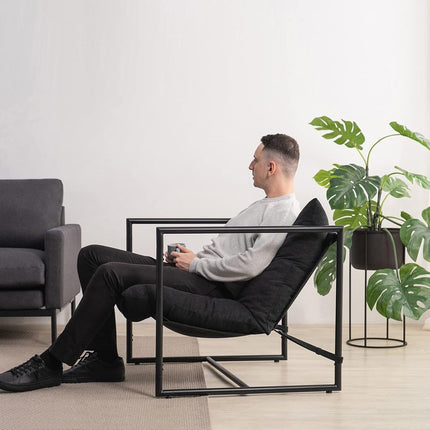Zinus Aidan Sling Accent Chair Metal Frame Foam Black