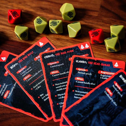 Renegade Game Studios | Werewolf RPG Dice And Form Card Set | RPG Dice And Form Card Accessory | 1 Player | 30-45 Min