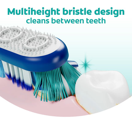 Cepillo de dientes Colgate 360 Whole Mouth Clean, cepillos de dientes de dureza media para adultos, paquete de 5