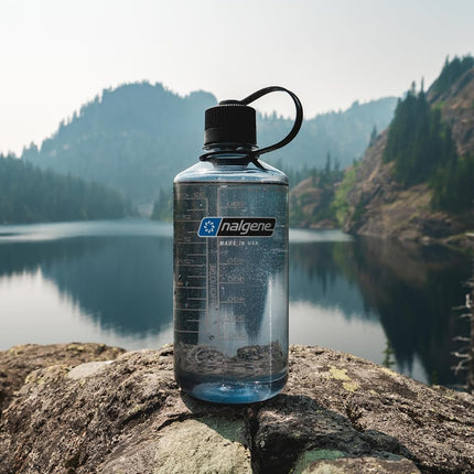 Nalgene Sustain Tritan BPA-Free Water Bottle Made with Material Derived from 50% Plastic Waste, 32 OZ, Narrow Mouth, Gray