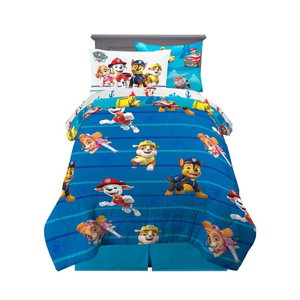 Franco Kids Bedding Super Soft Comforter and Sheet Set with Sham, 5 Piece Twin Size, Paw Patrol Boys