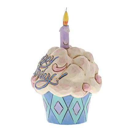 Enesco (4052066) Jim Shore Heartwood Creek Mini Birthday Cupcake Stone Resin Figurine, 3.75", Multicolor