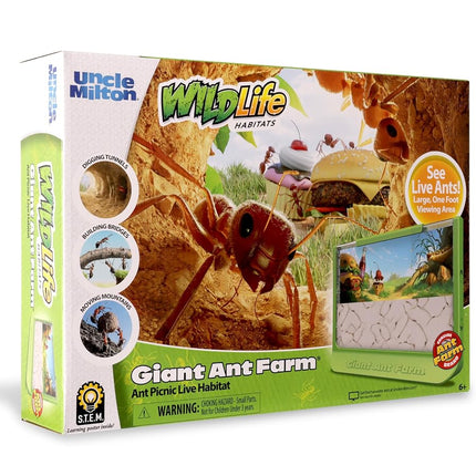 Uncle Milton | Giant Ant Farm | Extra Large Viewing Area with Ant Picnic Scene, Classroom Toy, Classic Kids Educational Toy for Boys and Girls Aged 6+ | Basic Fun 00056