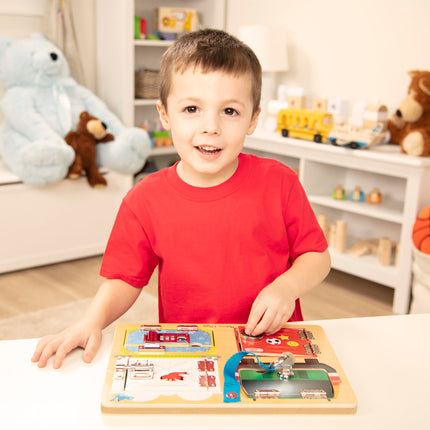 Melissa & Doug Locks & Latches Board Wooden Educational Toy (Sturdy Wooden Construction, Helps Develop Fine-Motor Skills)