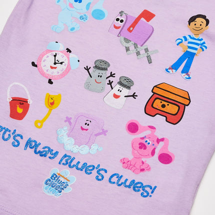 Nickelodeon girlsBlue's Clues & You Character Toddler Girl Short Sleeve Tee - Blue, Josh, Magenta Short Sleeve T-Shirt - Purple - 4 Years