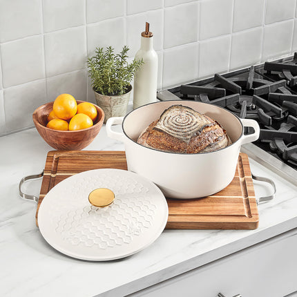 Cuisinart, Cacerola de 5 cuartos con tapa Earth & Essence - Panal, CI650-25BHMW
