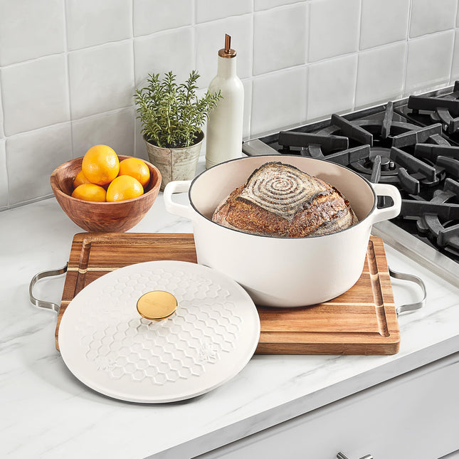Cuisinart, Cacerola de 5 cuartos con tapa Earth & Essence - Panal, CI650-25BHMW