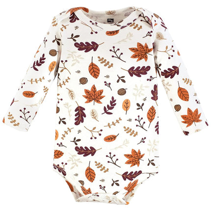 Hudson Baby unisex-baby Cotton Long-sleeve Bodysuits, Hello Autumn, 0-3 Months