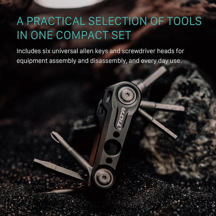 Tilta Multi-Functional Mini Tool Kit | Features Allen Keys and Screw Drivers | Compact & Lightweight | Compatible with Most Cages & Camera Systems (Black) TA-MMT-B