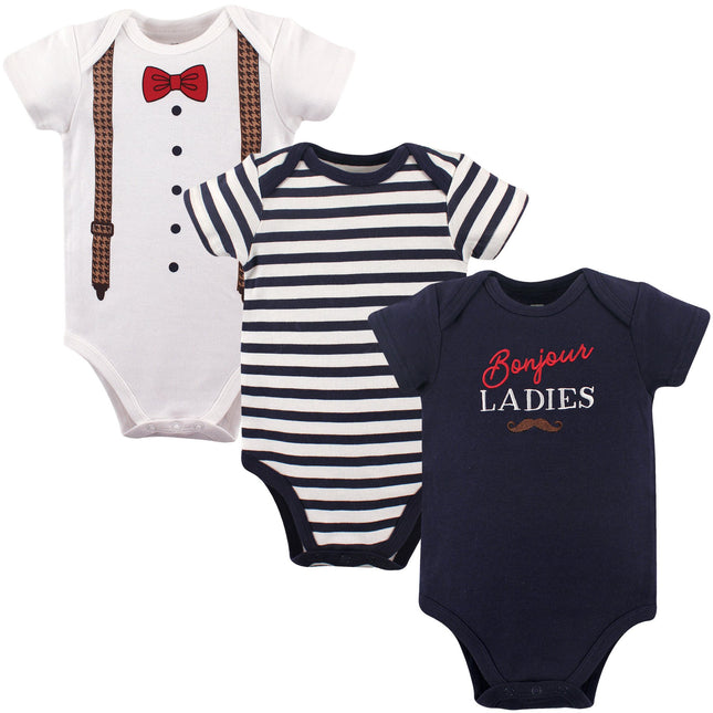 Hudson Baby Baby Cotton Short Sleeve Bodysuits, 3 