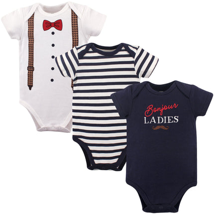 Hudson Baby Baby Infant Cotton Bodysuits, Bonjour 