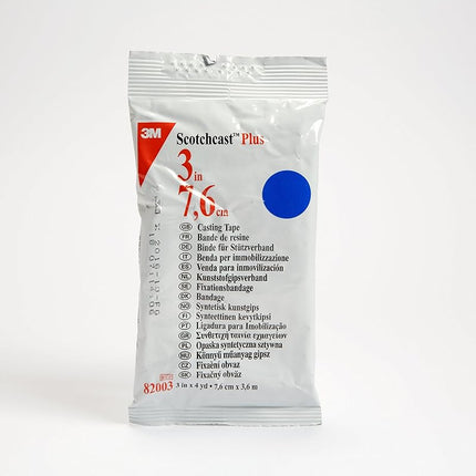 3M Scotchcast 82003B Plus Cintas de yeso (Paquete de 10), Azul, 3" x 4 yardas