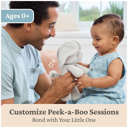 GUND Baby Peek-a-Boo Flappy 7-Inch Elephant Squeeze-Activated Plush Toy