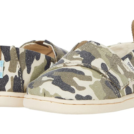 TOMS Boy's Alpargata Sneaker, Dirty Olive, 4 Toddler